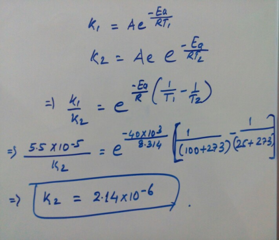 Ea Eo で(Ti T al 3.314 | (100+2?3)(C+ 2231 S 2 -) | k2 = 2.14x10-6