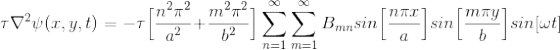 V?y(x, y,t) = --[immo Bunsin [17:] sin [M74) sinut] n=1 m=1