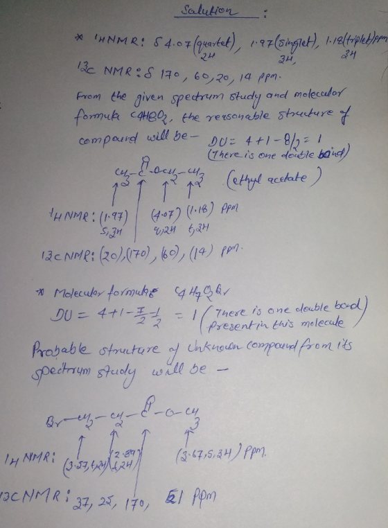 3H Frem the given spectrum skudly and molecco (There is one lerble baiu 4-t 1- -1-1(74ereis one double-boer Presenti Evs melecale Probable stoutarechkudn Compor echrum struoly usill be H NMR 2 .8
