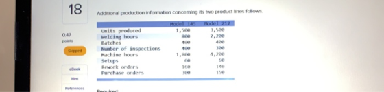 Additional production Information concerning its two product lines follows Model 145 1.500 BAG 047 points 212 . 2,20 46 Units