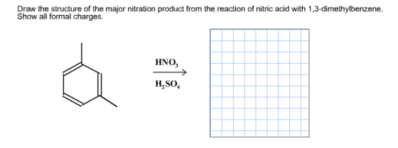 Draw the structure of the major nitration product