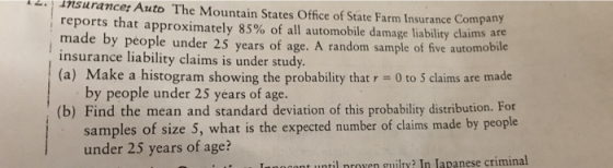 Insurance: Auto The Mountain States Office of State Farm Insurance Company reports that approximately 85% of all automobile d