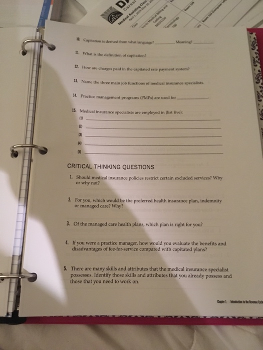 Capitation ts derved from what language? 11. What is the definition of capitation 12. How Meaning are charges paid in the cap