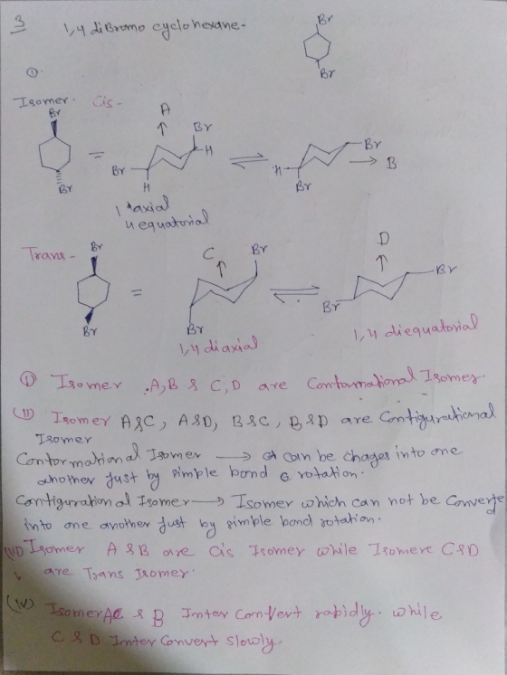 gelo hesane 4 di8mo Isomer is- BY BY >B BY Br 1 4axial ueauatrial Trans BY KBY BY BY BY 4 diequatonal y diaxia Isomer A 3 C,D