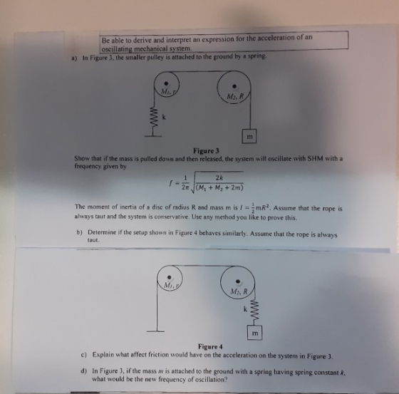 Be able to derive and interpret an expression for the acceleration of an oscillating mechanical system. In Figure 3, the smal