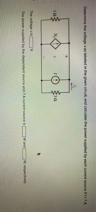 Determine the voltage vas labeled in the given circuit, and calculate the power supplied by each current source if /=7A. 192