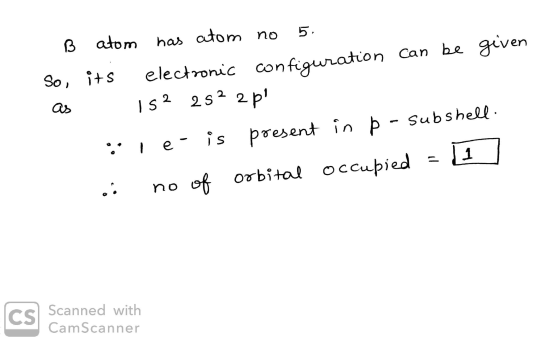 - B So, as atom has atom no 5. its electronic configuration can be given is? 2s²2pl re- is present in Þ - Subshell. i no of o