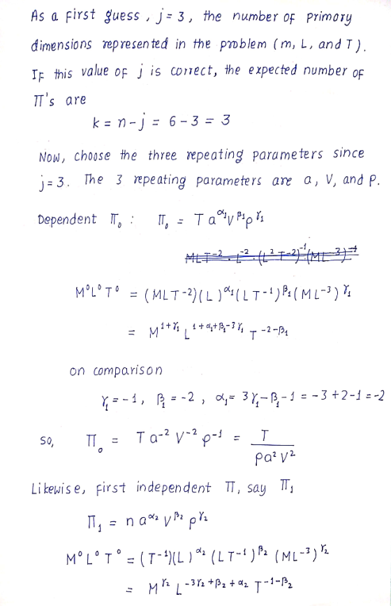 As a first guess , j = 3, the number of primory dimensions represented in the problem (m, L, and T). If this value of j is co