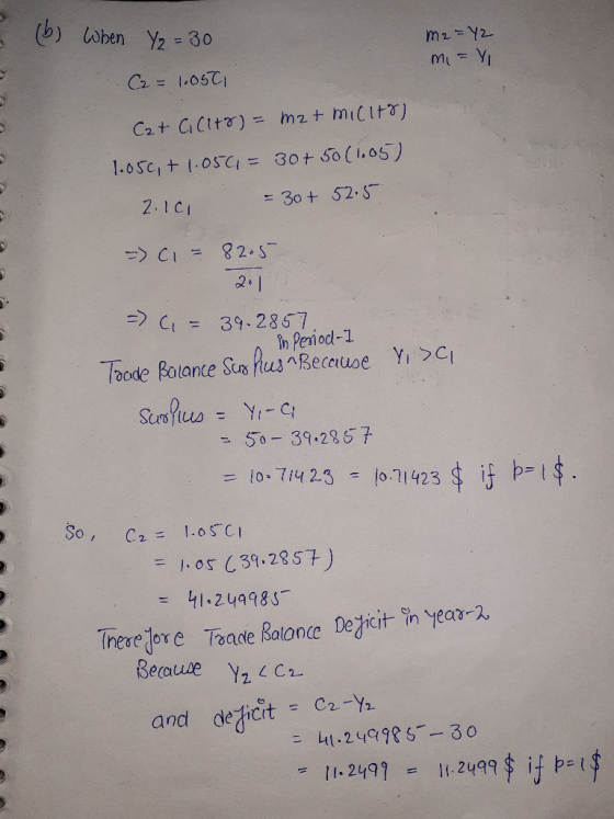 m2 = 12 (b) When Y2 = 30 C2 = 1.0501 me=VI 77 Cat CCitr) = mz+micito) 1.050, + 1.0561= 30+50 (1.05) 2.100 = 30 + 52.5 = Ci =