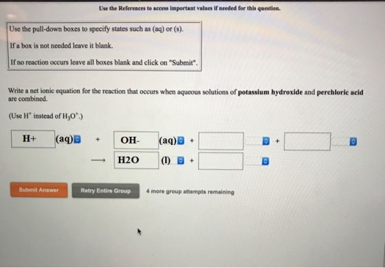 Use the References to access important values if needed for this question. Use the pull-down boxes to specify states such as