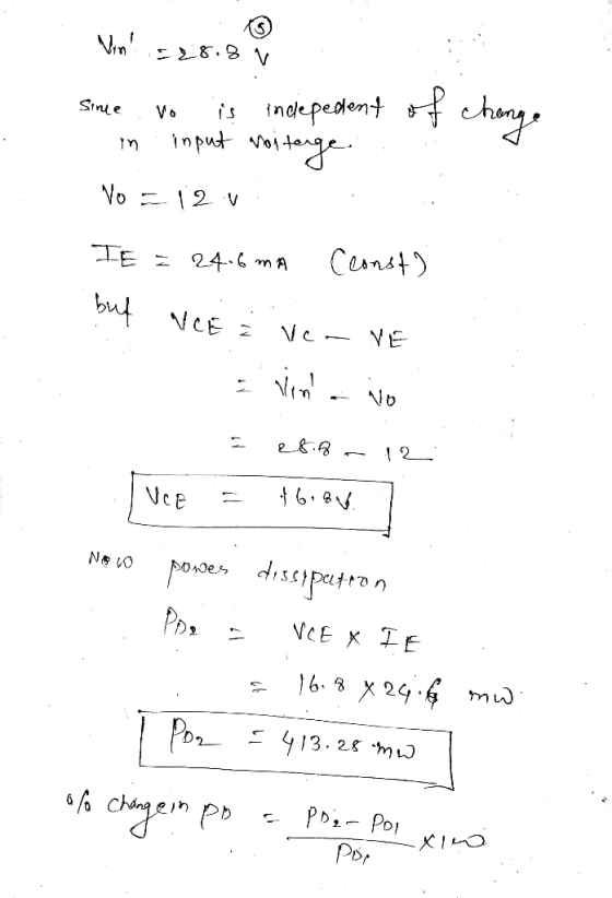 Vin 528.8 v Since vo is indepedent of change input voitenge No 12V IE = 24.6 mA Const) buf NCE : Vc. VE vin No es.fr 12 Vce