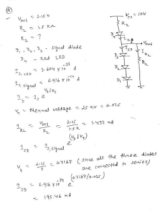 2.15 v. Te=100 Ranska nafhol ten D., D2, De- signal diode Du - Red LED Is, LED = 3.604 x 1023 A 15, signal = 6.916 m 1644 A I