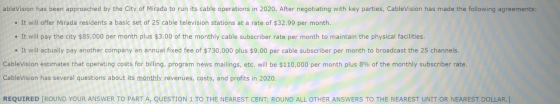 ableVision has been approached by the City of Mirada to run its cable operations in 2020. After negotiating with key parties,