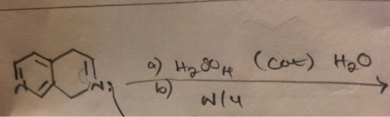 a) H₂004 (cat) H₂O b) wlu