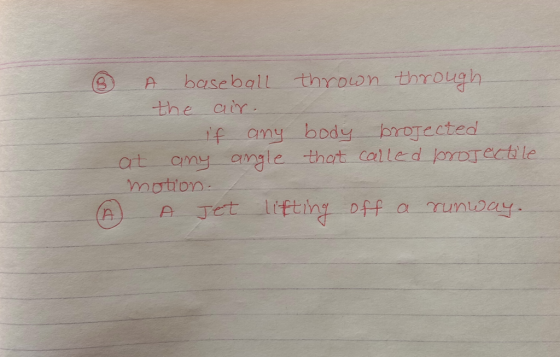 baseball throon through the air 1f any body at amy angle that cal le d proTectle broTected motion A Jet ltfting Dff a runway