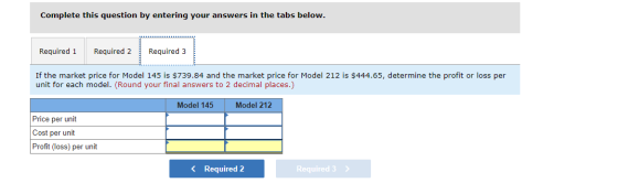 Complete this question by entering your answers in the tabs below. Required 1 Required 2 Required 3 If the market price for M