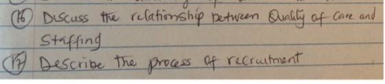 DeScuss the relthonship petwen Quelly of Core and Strffing Describe the proass af recrtent