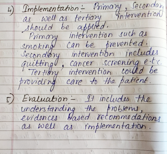 4 as wed be intervento prevent clude Implementation - Primary, Secondary as well as tertiary intervention should be abplied.