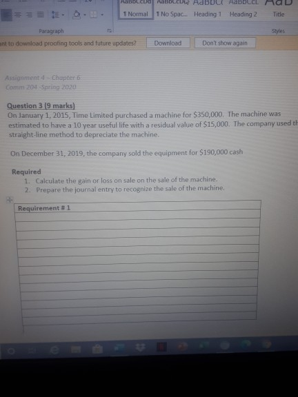 HabbLCROAaBDCCDUAdDOCHODUCCL 1 Normal 1 No Spac... Heading 1 Heading 2 Title Styles Paragraph int to download proofing tools