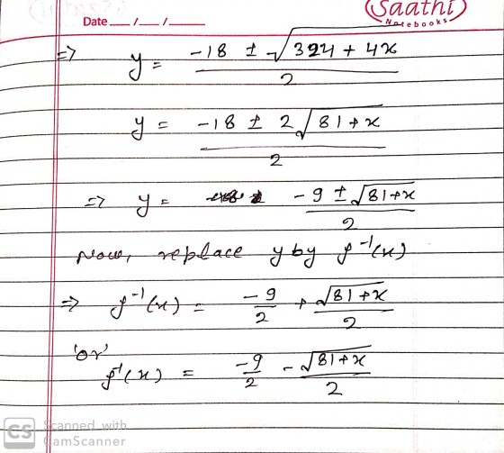Saathi Datele Neiebooks .18 324 + 426 1 ya 2 17 y -18 3 2 2 2. 81 px 2 -9 I 181 => 168 ya 2 peow, replace y by gtens 8 (4) =