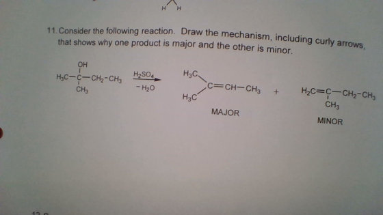 HH on. Draw the mechanism, including curly arrows, 11. Consider the following reaction. Draw the mechanism, including curl th