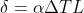 \delta =\alpha \Delta TL