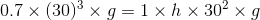 0.7 x (30)3 × q 1 × h × 302 × q
