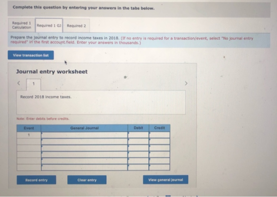 Complete this question by entering your answers in the tabs below. Required 1 Calculation Required 16 Required 2 Prepare the