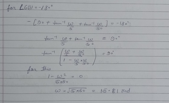 for C6 (8) 2-180° - Coot tant w t tant to ]=- =-180° I goo tent cottant w Go fent w two =9. for this 1- W2 = 0 5 w=5x60 = 15.