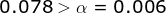 0.078>\alpha =0.006