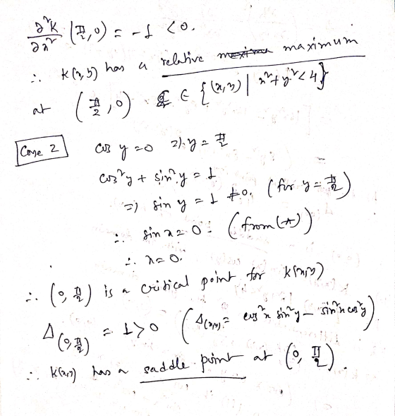 m maximum (7,0) = -f co an relative mexim K(2,5) ( has a v naty 24} at 1,0) € { (2, 9) A Cone 2 ولن 22g으 y casryt sin?y =) si