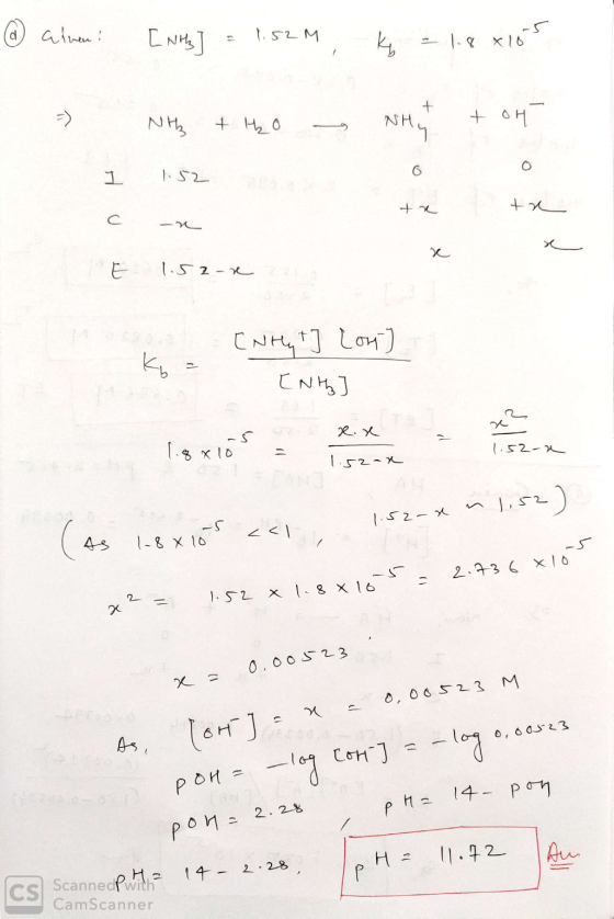 @ alren! [ Nits] = 1.52M 4 = 1.8x105 t Nth tho + oH 1.52 A can но ) E1.52 x 224 po Kp = Carly t] Lon] [NHG] x.re re 1.8 x 10