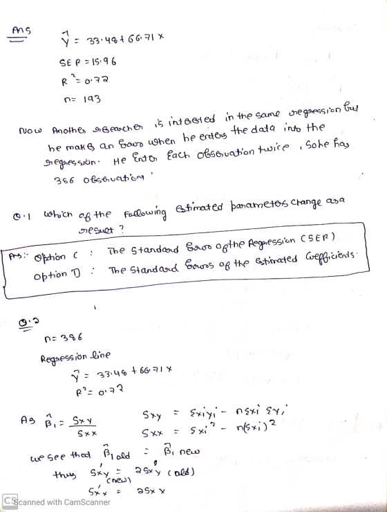 Ang Ans - 33 4 4 6 + 7] * SER = 15.96 R = 0.72 na 193 Now Anothes a Beaches is int 6e4ed in the same regression free be make