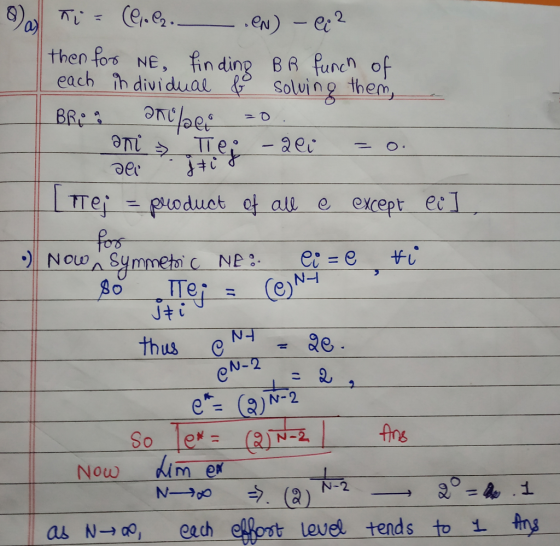 ñi = (C.e.. .eN) - e2 then foo NE, fin ding BR funch of each in dividual o solving them, BR:: Tre: -2ei %3D TTe ec I product