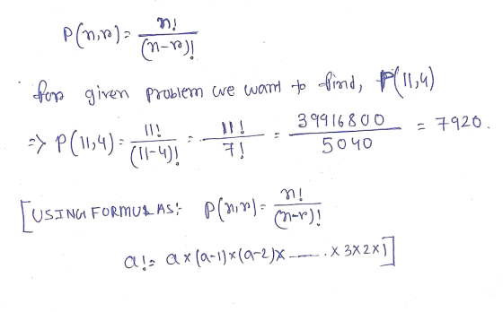 p(min) a contenere . Props given problem we want to find, P(11,4) NI! 39416800 - 7920. >> P(1954), c) * : 595640 TUSI NA FORM