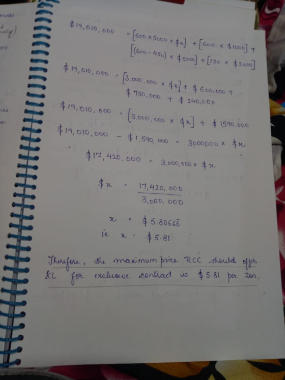 $19,010,000 -600 x 5000 x &x) + (600 x $1000] + [(6oo - 450) × $ 5000] + [120 x 2000] $19,010,000 3,000,000 x &x] + & 600,000