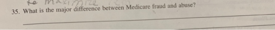 35. What is the major difference between Medicare fraud and abuse?