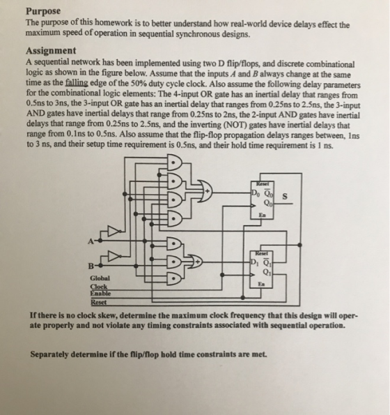 Purpose The purpose of this homework is to better understand how real-world device delays effect the maximum speed of operati