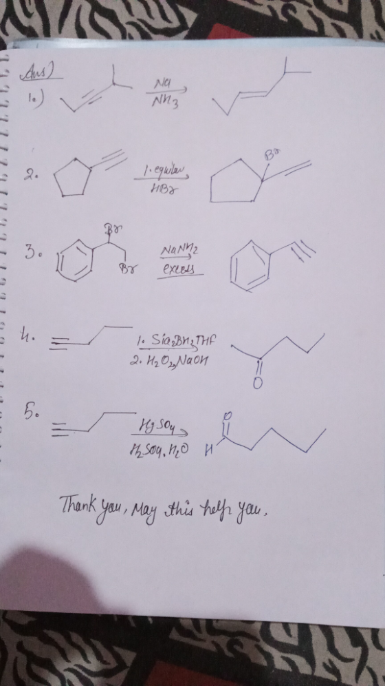 N13 ) III, 1, 1, ! 1.egulow HBX NaNn2 excess 1o Sia:BM₂ THE 2. H₂O₂Naon DVD Hy soy 54504, HO H u Thank you, May this helps yo