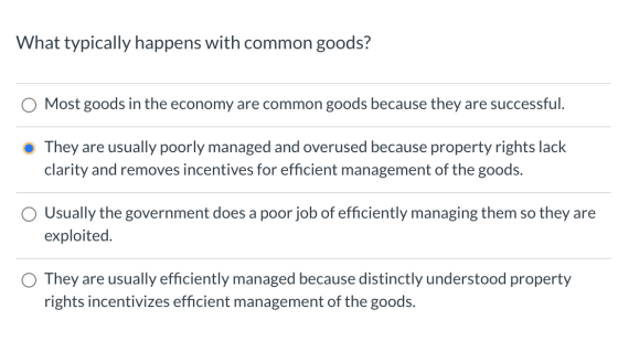 What typically happens with common goods? Most goods in the economy are common goods because they are successful. They are us