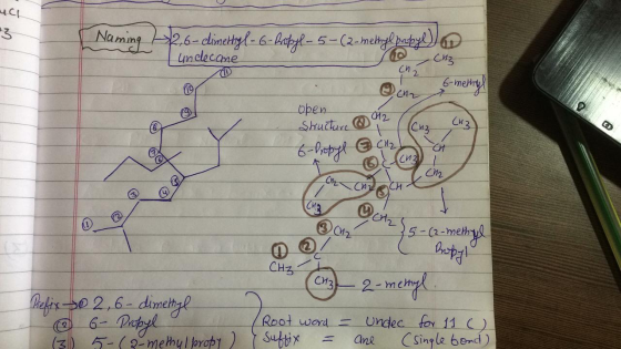 uc 3 CH ch T OSCH (12 I Naming H2,6-dimethyl-6- Propyl-5-(2-methyl propyl 6 unclecane on 6-merryl open Structure 1 (Cuz 6- Pr