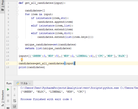 def get all_candidates (input) 1 candidates= [] for item in input: if isinstance (item, str) 5 candidates.append (item) elif