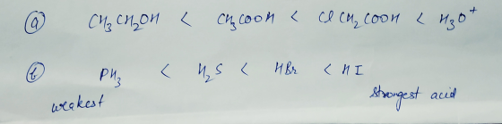 Cl cn, coon < M3 e СИ СООЙ Chg стon (a Ивь <ИI рИз hest acid wrakest