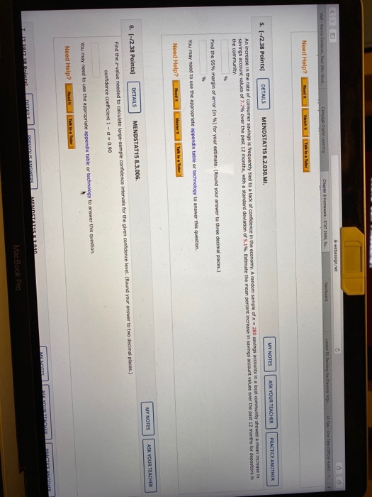 th < > D web.net Chapter 8 Homework - STATS Dashboard 1. Begin + Malanca Calderon, Rovanishus Cengage Learning Need Help? Ree