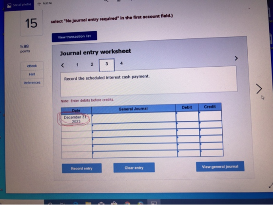 See all photos + Add to select No journal entry required in the first account field.) View transaction list 5.88 points Jou