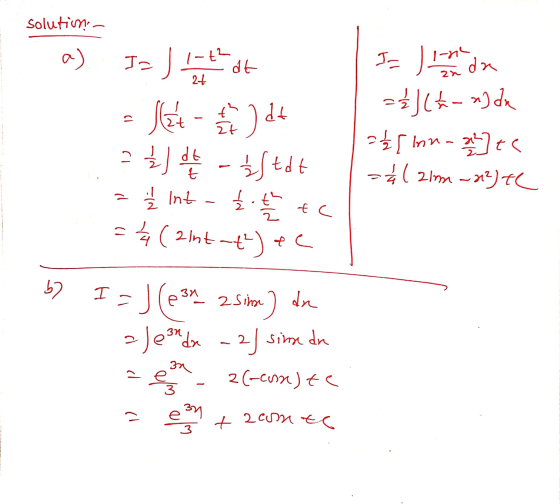 solution 회k 23 호C다 치( 21m C 이 Net - | 2 ] - SEI = - Inta & the tc (21nt tec I - J (234 2 Simon) den a) en dx - 2) sinn da | E