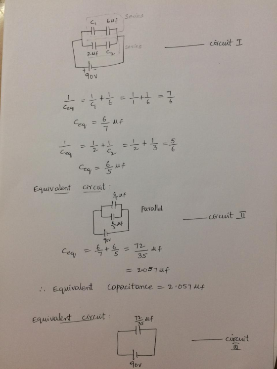 Sexies 띠 6Mf L HP series corcuit I 2씨 덜 900 한한 구상= Ceq = e ut 할 =능동 Ceq = 8 ut Equivalent circuit : 특서 Parallel -circuit I 은빠