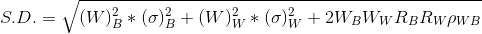 S.D. = V(W)*(0) + (W) * () + 2W8Ww RpRw PW B