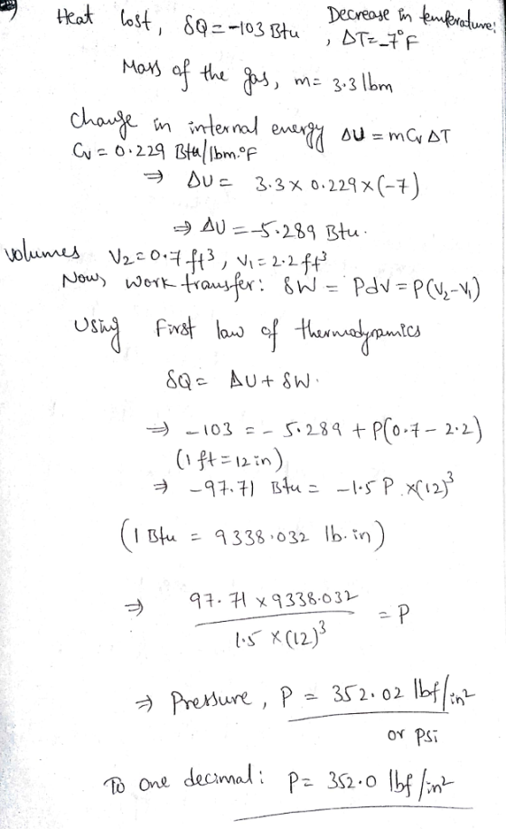 Heat last , Mo af th δ9_-103 Btu ,DT,-70F m= 3.3 lbm 3. 3 x 0,229 x(-7 IBfu338 032 lb. tn ls x (U2) OY PS decimal: P 332.0