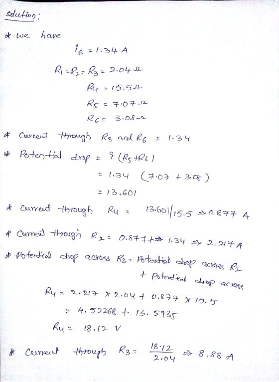 ot we have 16=1.34 A 2G- 3.os- (3.601 15.5 0.2부千 A 4.52262 + 13.รา 35 1612 -> 8.88 A